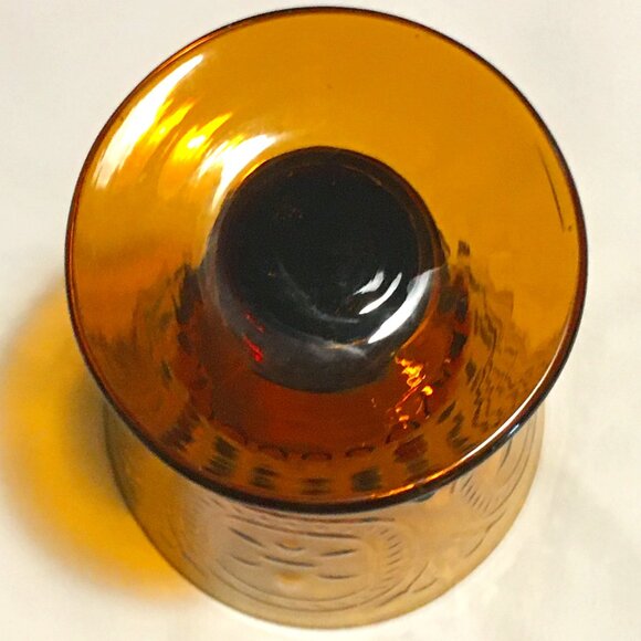 Vintage Vatican Amber Wine Goblet - Picture 3 of 7